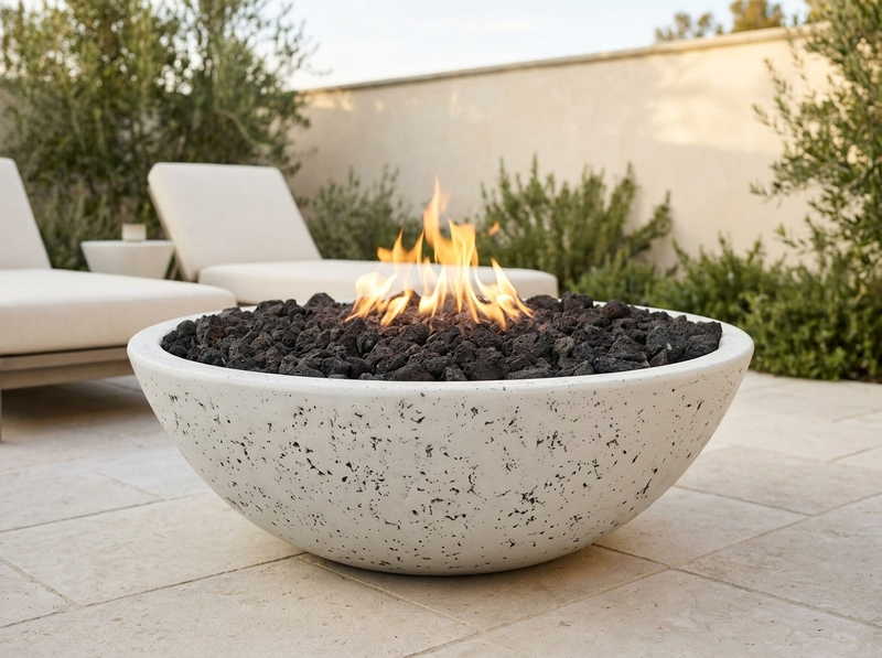 Grand Canyon 39" x 13" Round Fire Bowl with 30" Ring Burner — outdoor setting