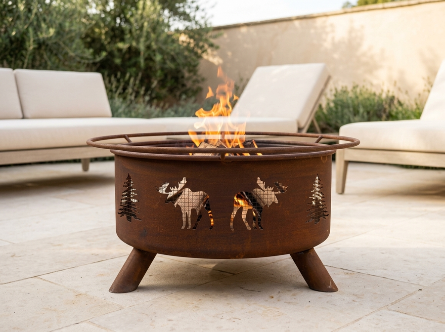 Moose & Trees Fire Pit