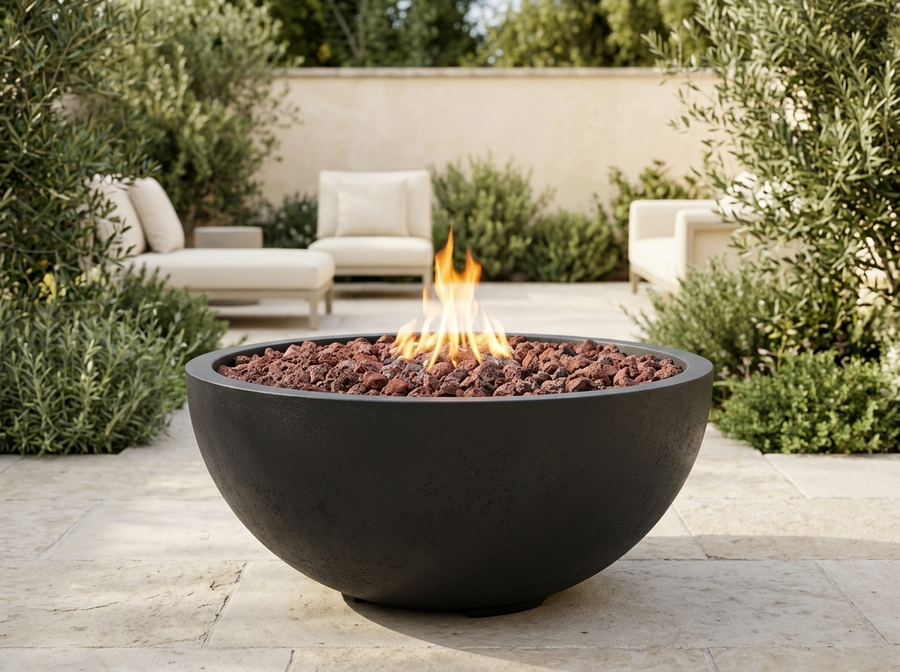 Kingsman Concrete Gas Fire Pit Bowl
