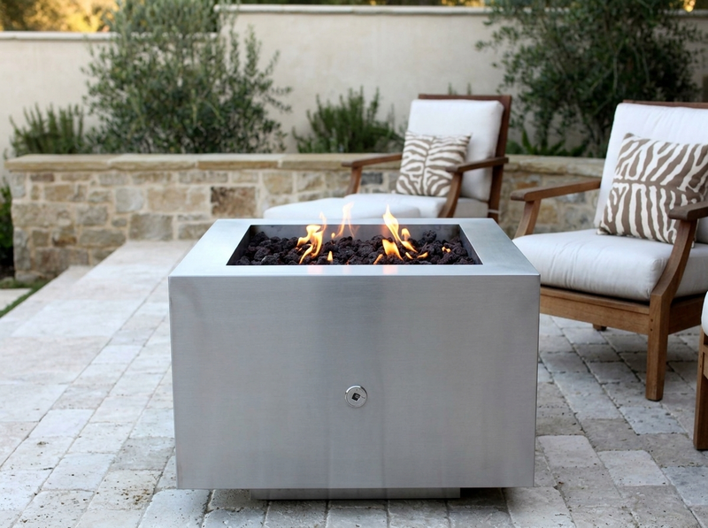 Tana Fia Stainless Steel Gas Fire Pit — alternate view