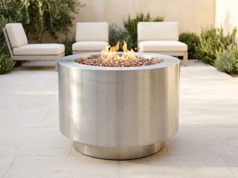 Arco Fia Stainless Steel Gas Fire Pit — alternate view