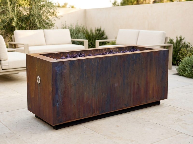 Basa Fia Steel Gas Fire Pit — outdoor setting