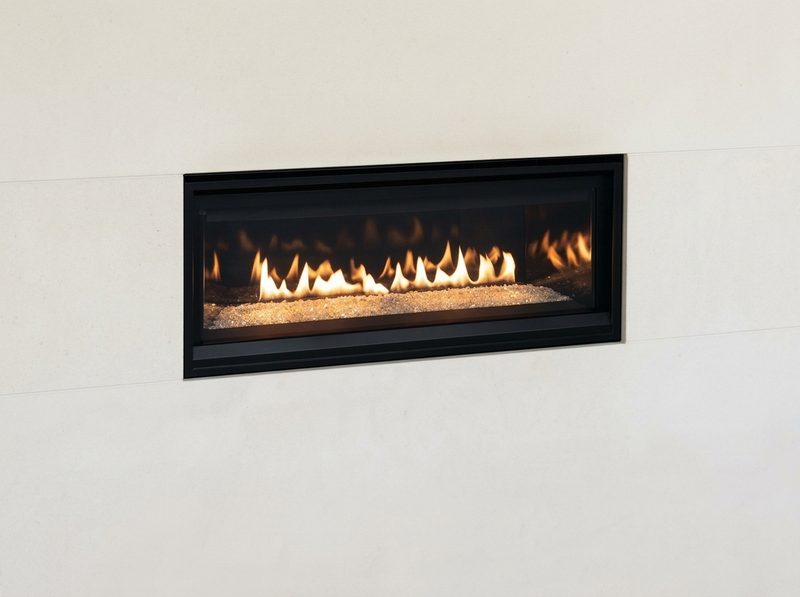 Superior DRL3500 45" Linear Direct Vent Gas Fireplace - Model DRL3545 — room setting. AI-assisted visualization; shown fronts, liners, media and surroundings may be optional.