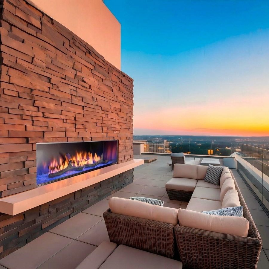 Majestic Lanai 72" Outdoor Linear Gas Fireplace