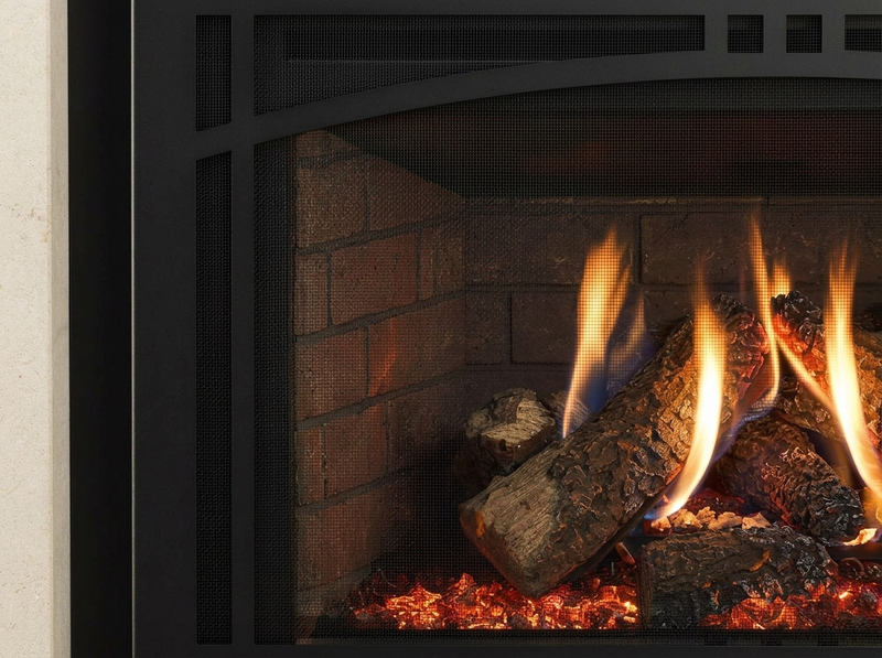 Majestic Ruby Platinum 30" Direct Vent Gas Fireplace Insert - Model RUBYP30IN — additional view. AI-assisted visualization; shown fronts, liners, media and surroundings may be optional.