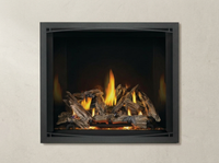 Napoleon Elevation X 42" Direct Vent Gas Fireplace — room setting. AI-assisted visualization; shown fronts, liners, media and surroundings may be optional.