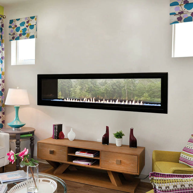 See-Through fireplaces — Empire Boulevard 60" See-Through Vent-Free Linear Indoor/Outdoor Ga...