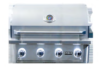 Ember by Wildfire 32-Inch Built-In Gas Grill with Infrared Sear Burner — Stainless steel front view