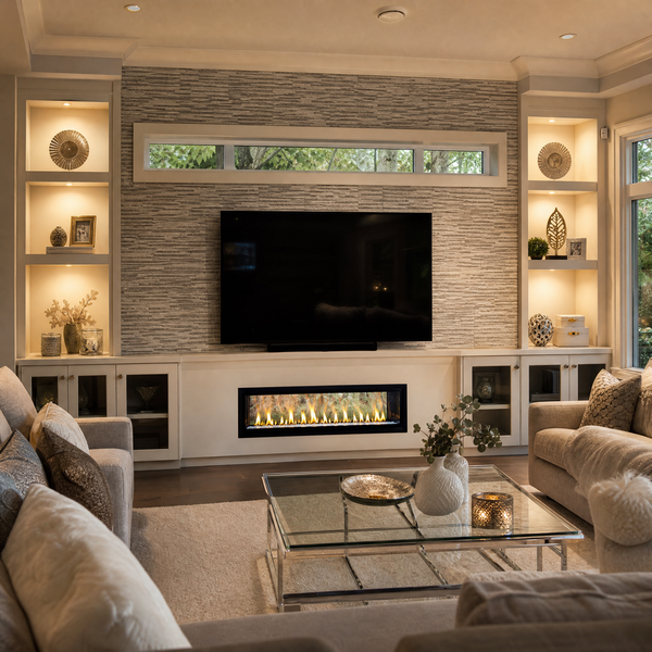 Empire Boulevard 60" See-Through Vent-Free Linear Gas Fireplace — lifestyle