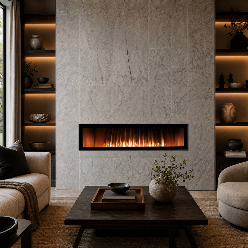 Empire Boulevard 60" Vent-Free Linear Gas Fireplace — lifestyle