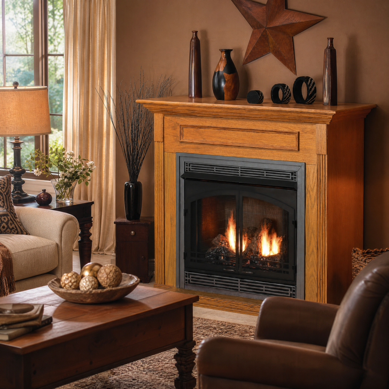 Empire Breckenridge Deluxe 32" Vent-Free Gas Firebox - Model VFD32FB — lifestyle