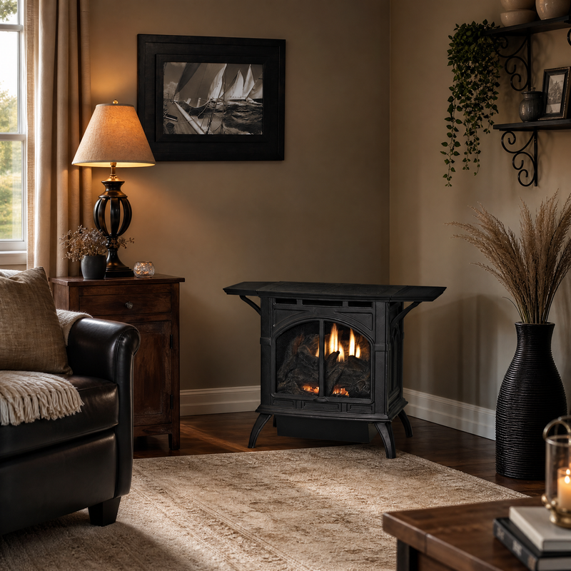 Empire Compact Cast Iron Vent-Free Gas Stove - Model VFD20CC — lifestyle
