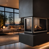 Empire Madison Clean-Face Peninsula 42" Direct Vent Gas Fireplace — lifestyle