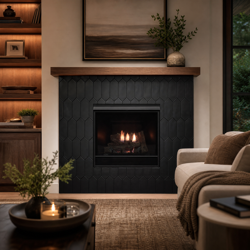 Empire Tahoe Clean-Face Deluxe 42" Direct Vent Gas Fireplace — lifestyle