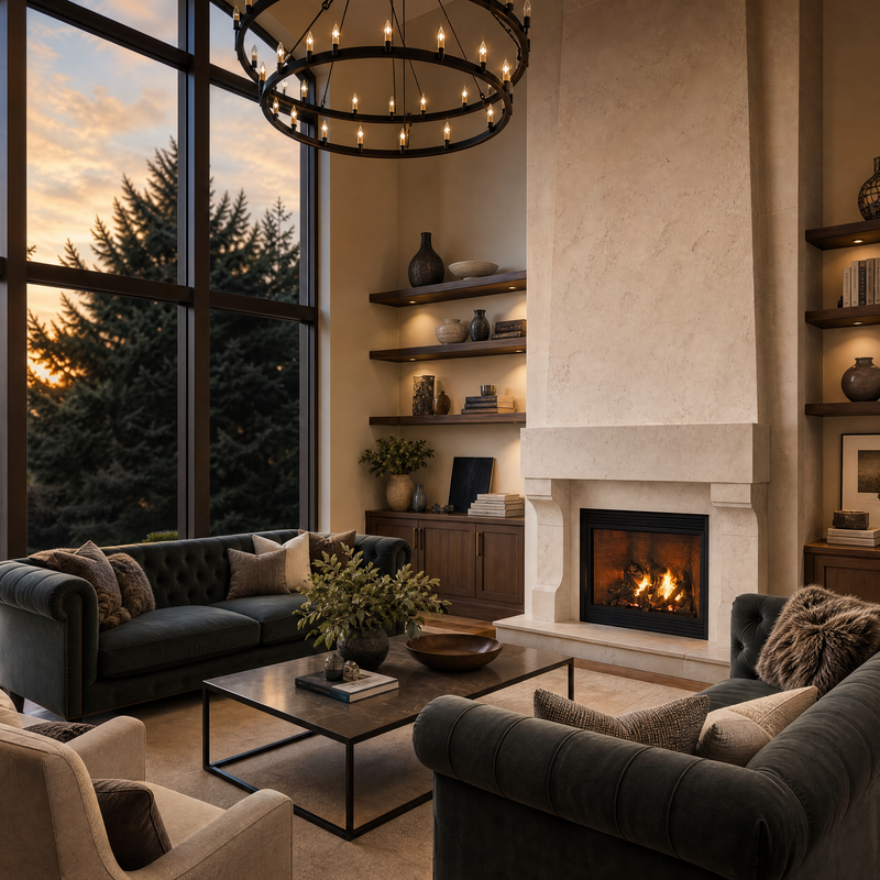 Empire Tahoe Luxury 36" Direct Vent Gas Fireplace — lifestyle