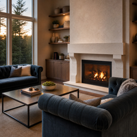 Empire Tahoe Luxury 42" Direct Vent Gas Fireplace — lifestyle