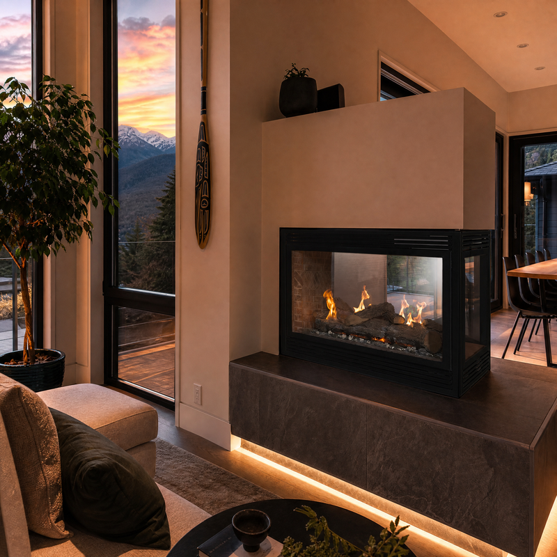 Empire Tahoe Peninsula 39" Direct Vent Gas Fireplace — lifestyle