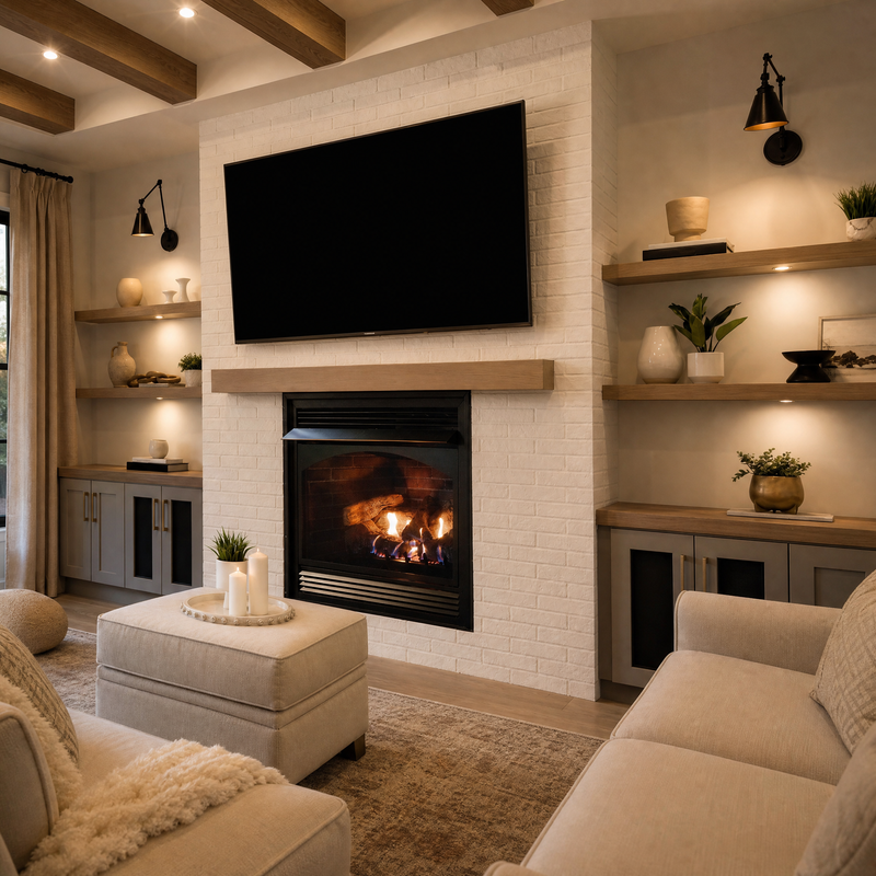 Empire Vail Premium 32" Vent-Free Gas Fireplace — lifestyle