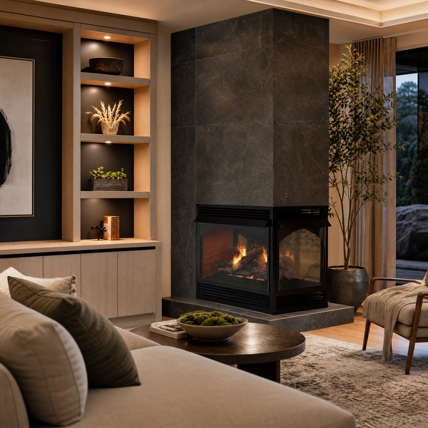Empire Vail Premium Peninsula 36" Vent-Free Gas Fireplace — lifestyle