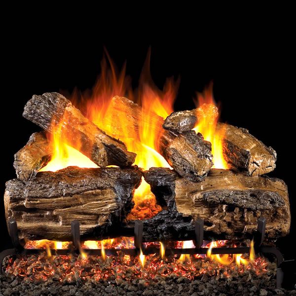 18" Burnt Split Oak ANSI Vented Gas Log Set | Real Fyre