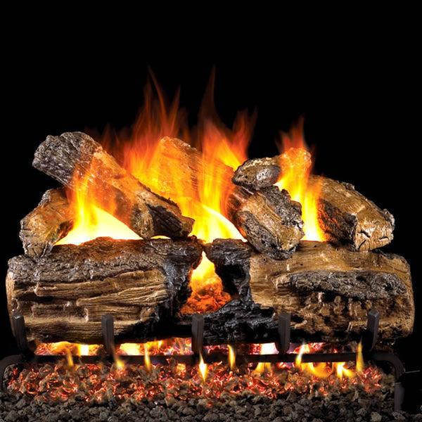 30" Burnt Split Outdoor Vented Gas Log Set | Real Fyre