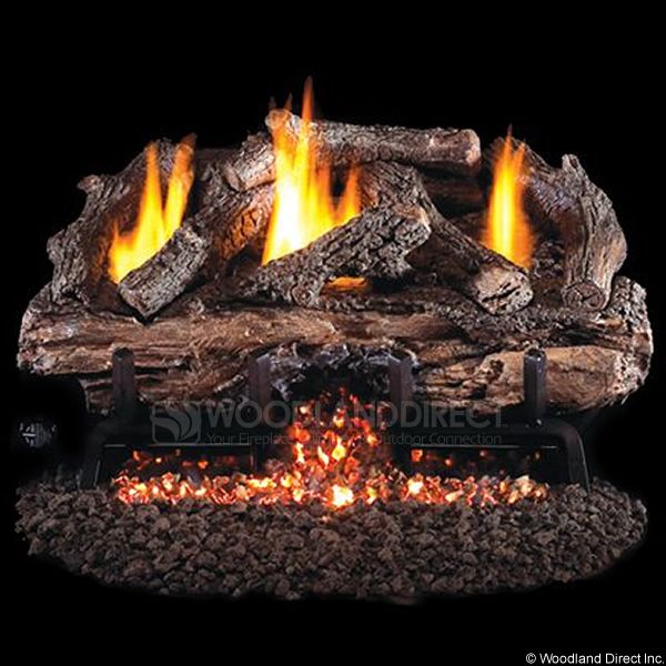 Peterson Real Fyre Charred Aged Split Ventless Refractory Gas Log Set
