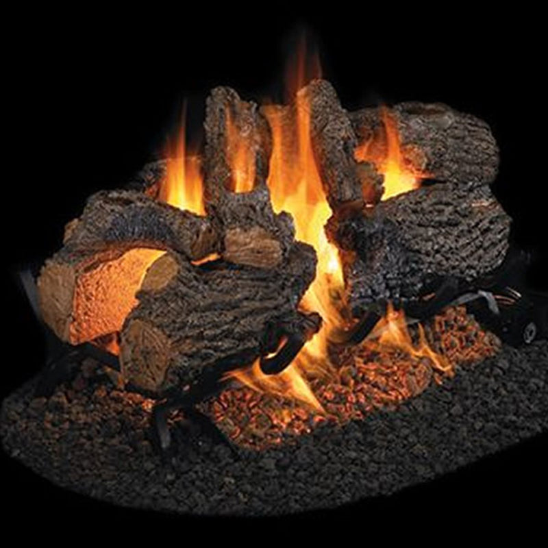 24" Charred Oak See-Through Vented Gas Log Set | Real Fyre