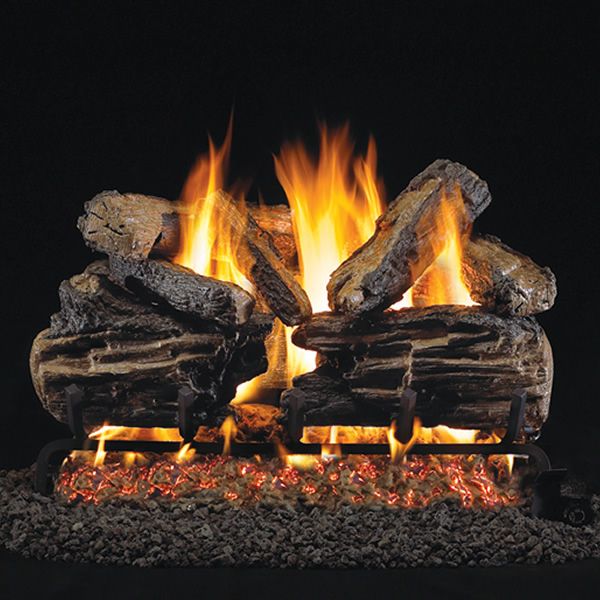 36" Charred Split ANSI Vented Gas Log Set | Real Fyre
