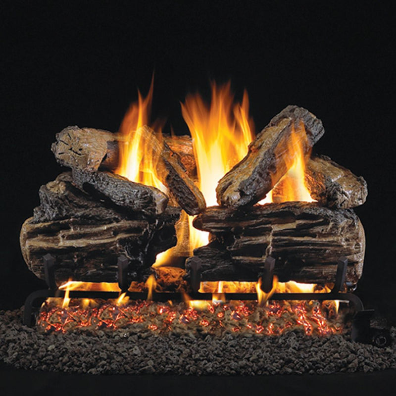 24" Charred Split Vented Gas Log Set | Real Fyre
