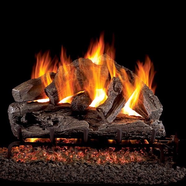 30" Rugged Split Oak Outdoor Vented Gas Log Set | Real Fyre