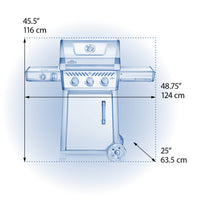 Napoleon Freestyle 365 SB manufacturer dimensions drawing