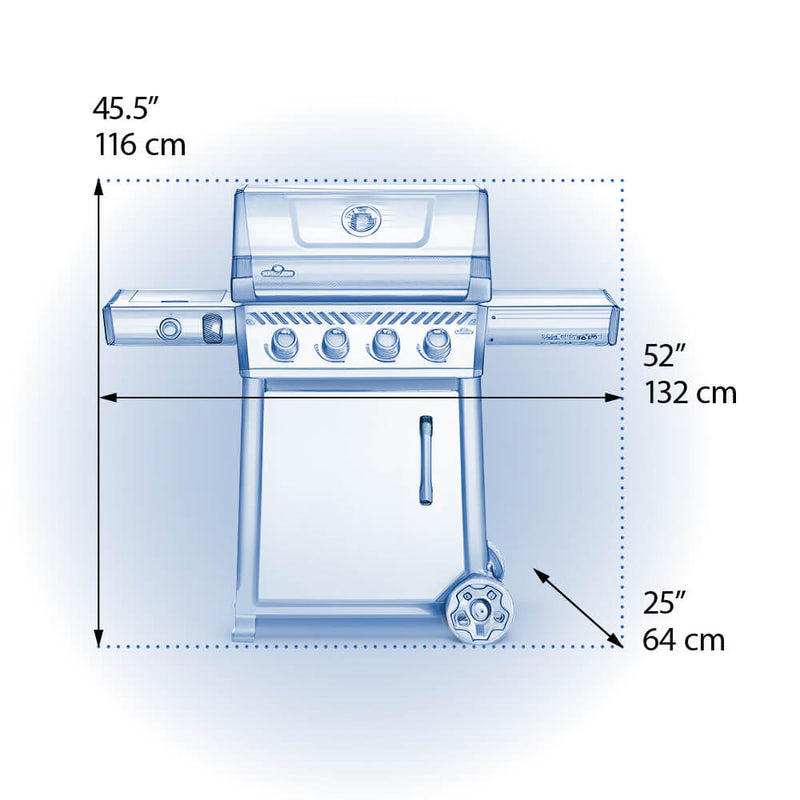 Napoleon Freestyle 425 SB manufacturer dimensions drawing