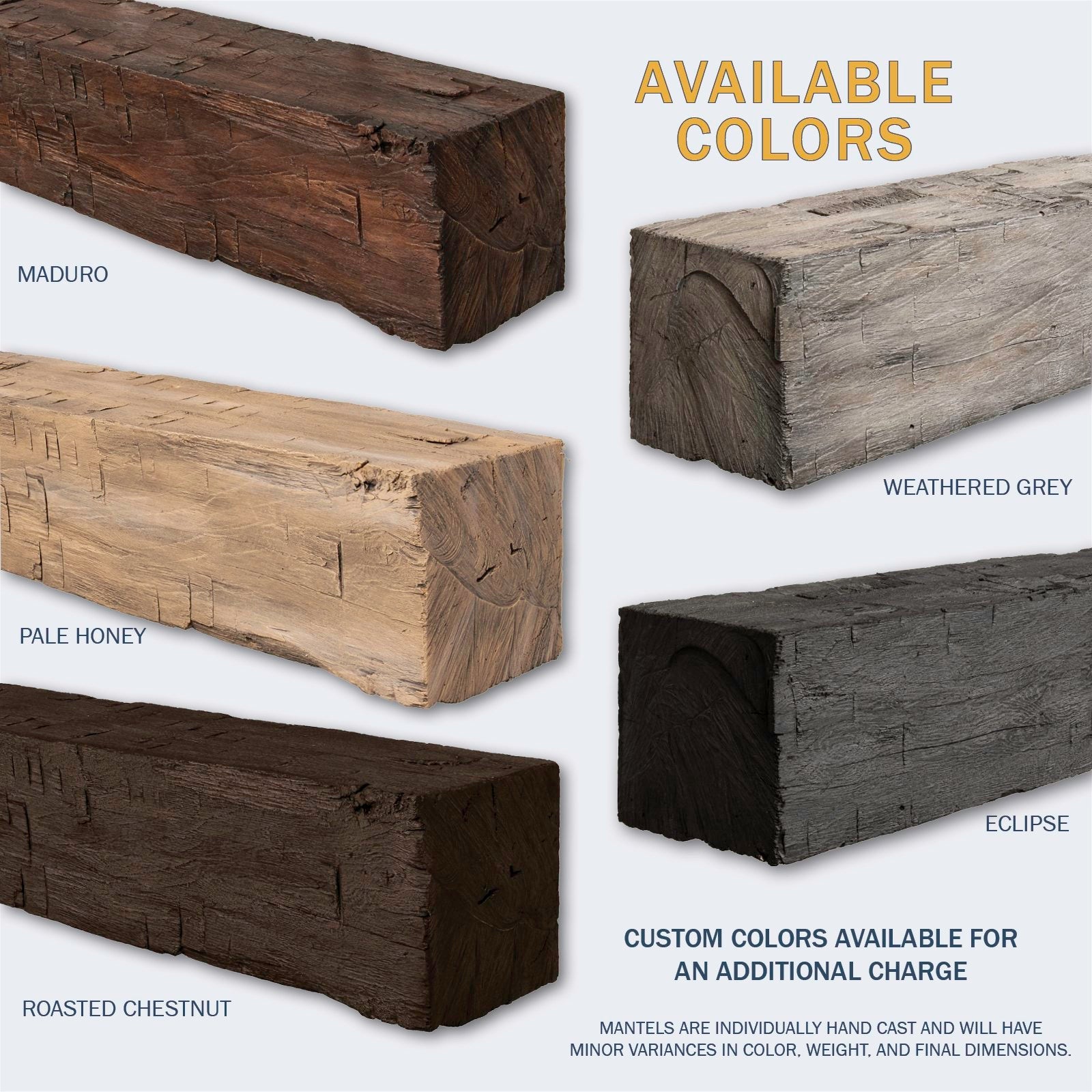 Farmhouse Rustic Concrete Mantel Shelf – Non-Combustible Fireplace Mantel in Roasted Chestnut Finish by Lexington Hearth