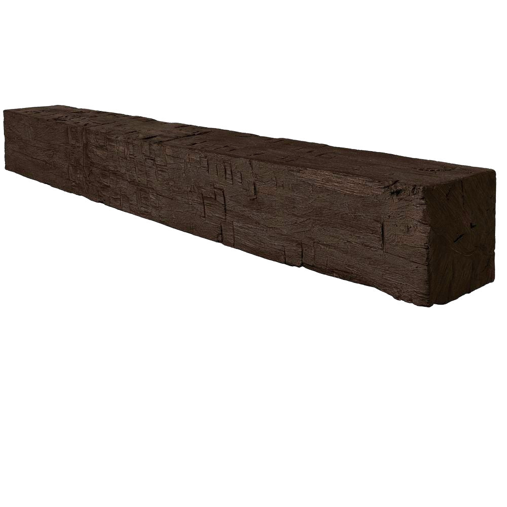 Farmhouse Rustic Concrete Mantel Shelf – Non-Combustible Fireplace Mantel in Roasted Chestnut Finish by Lexington Hearth