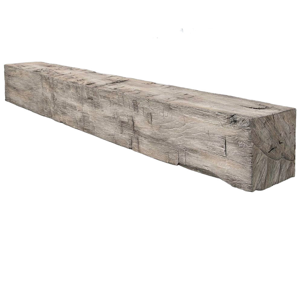 Farmhouse Rustic Concrete Mantel Shelf – Non-Combustible Fireplace Mantel in Weathered Grey Finish by Lexington Hearth