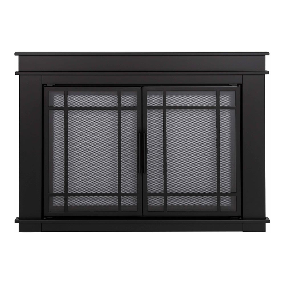 Finley Flat Black Masonry Fireplace Door | Standard Sizes