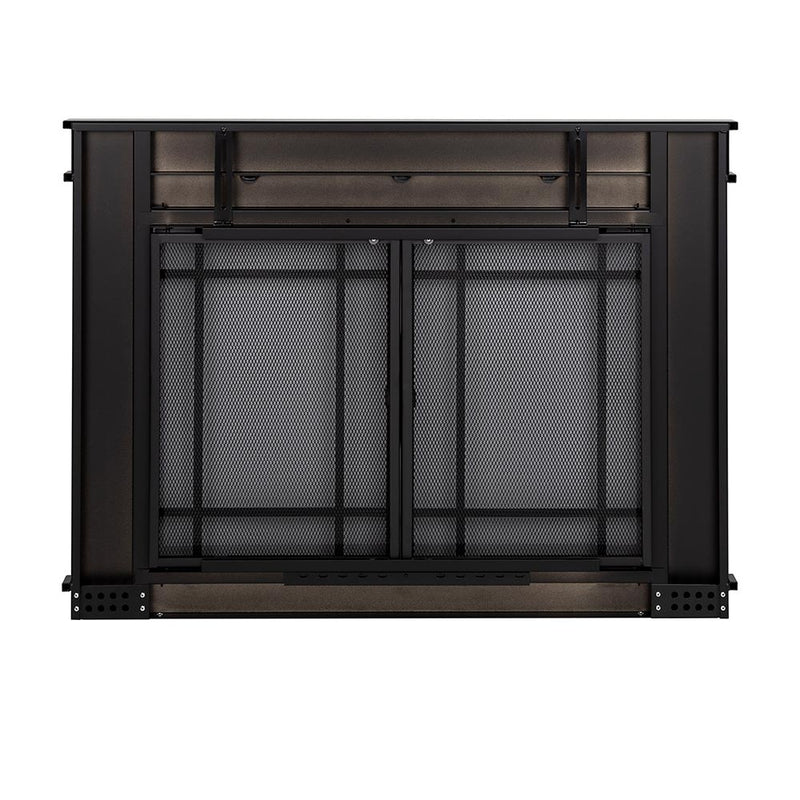 Finley Flat Black Masonry Fireplace Door | Standard Sizes - ExceptionalFire