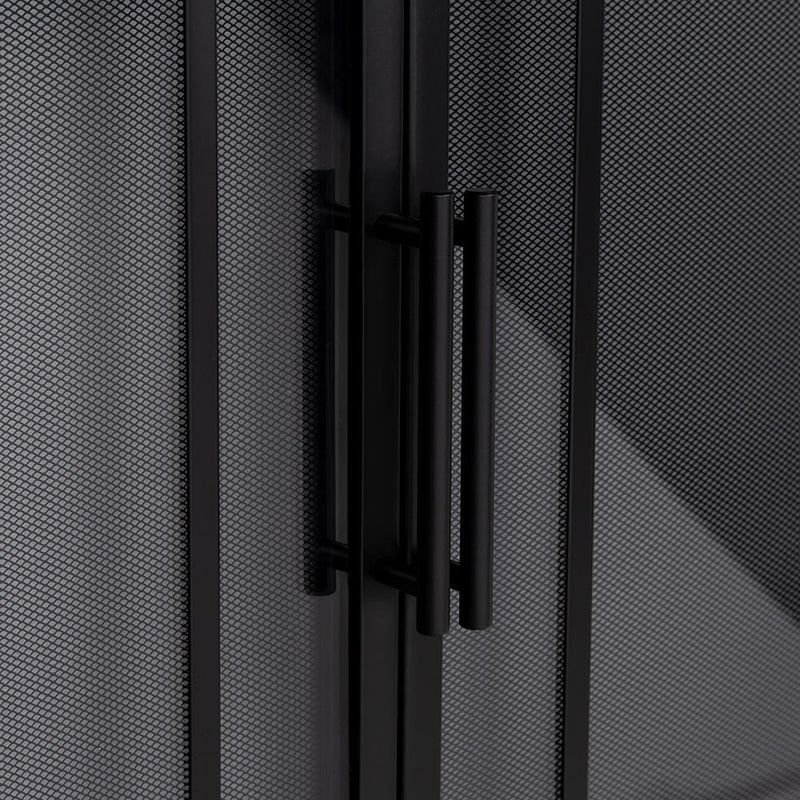 Finley Flat Black Masonry Fireplace Door | Standard Sizes - ExceptionalFire