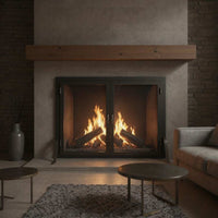 Fireplace Screen with Operable Doors Custom Size 21 Finishes - Carolina - ExceptionalFire