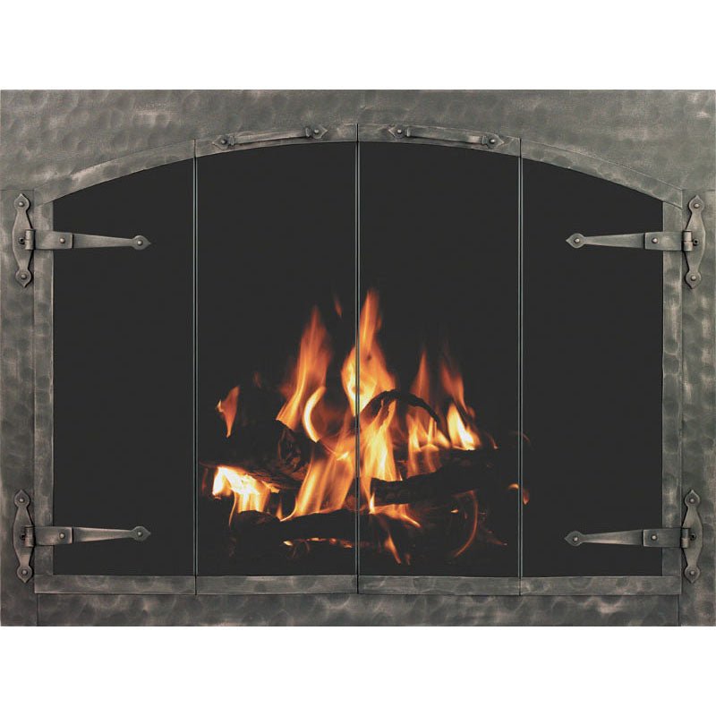 Forged Iron - Arch Conversion - Masonry and Prefab Fireplace Glass Doors