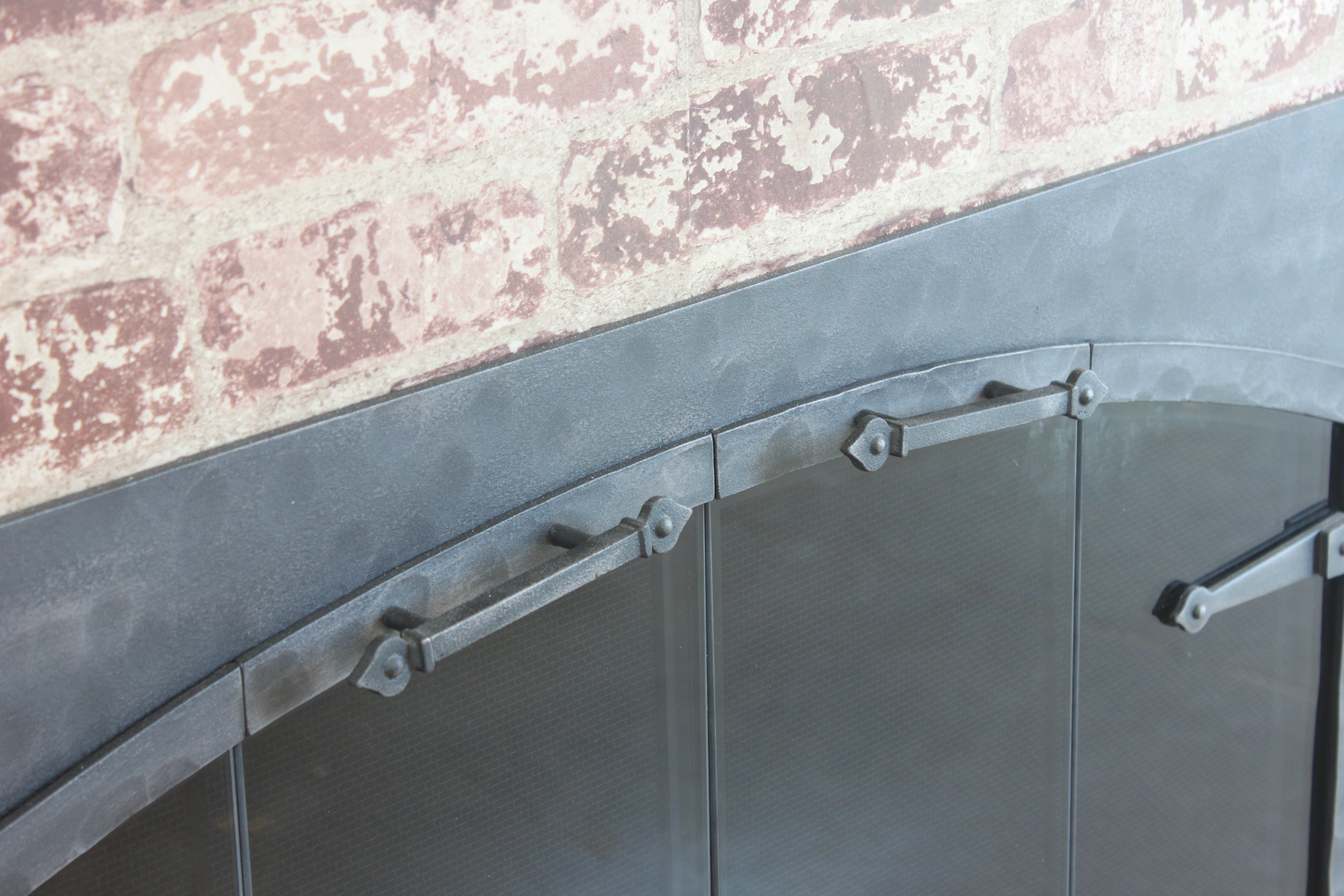 Forged Iron - Arch Conversion - Masonry and Prefab Fireplace Glass Doors