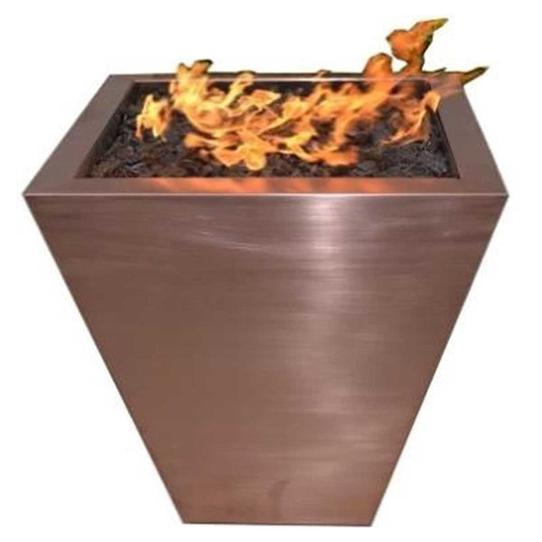 FPT2500 Taper Copper Fire Pit with brushed finish and tapered design for outdoor patio use