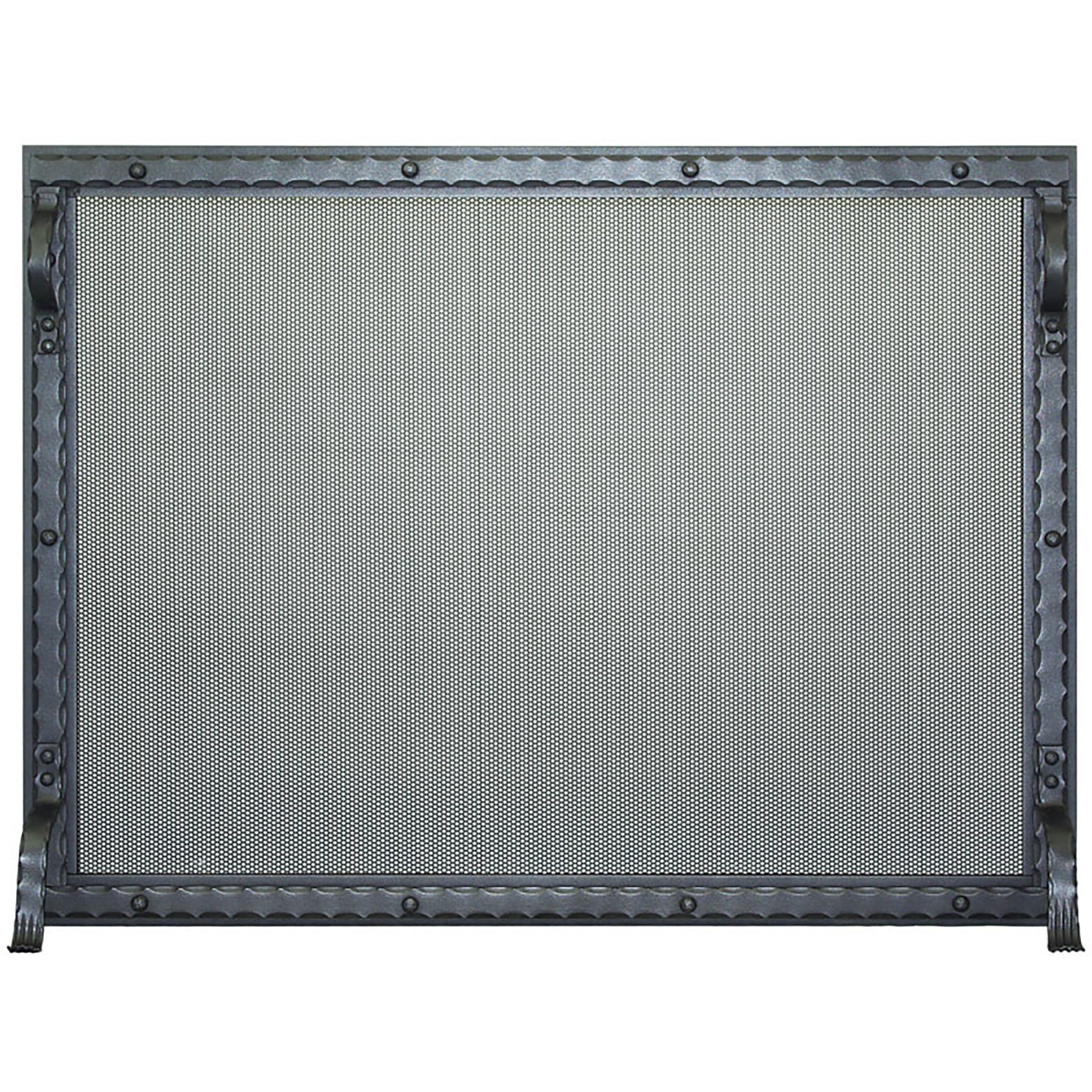 Free Standing Fireplace Screen Custom Made Blacksmith Rectangle