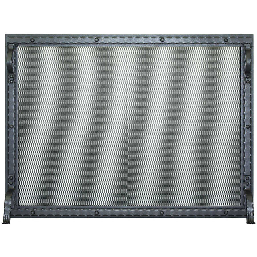 Free Standing Fireplace Screen Custom Made Blacksmith Rectangle