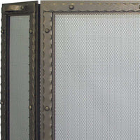 Free Standing Fireplace Screen Custom Made Blacksmith Triple Panel - ExceptionalFire