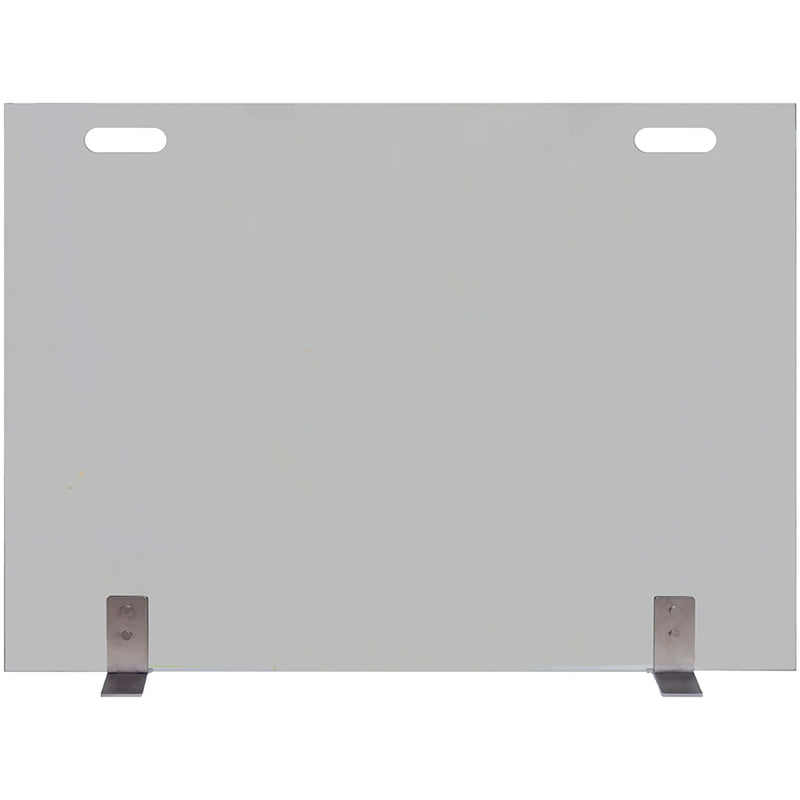 Custom free standing fireplace screen Elite Rectangle with handles and 9-inch foot depth