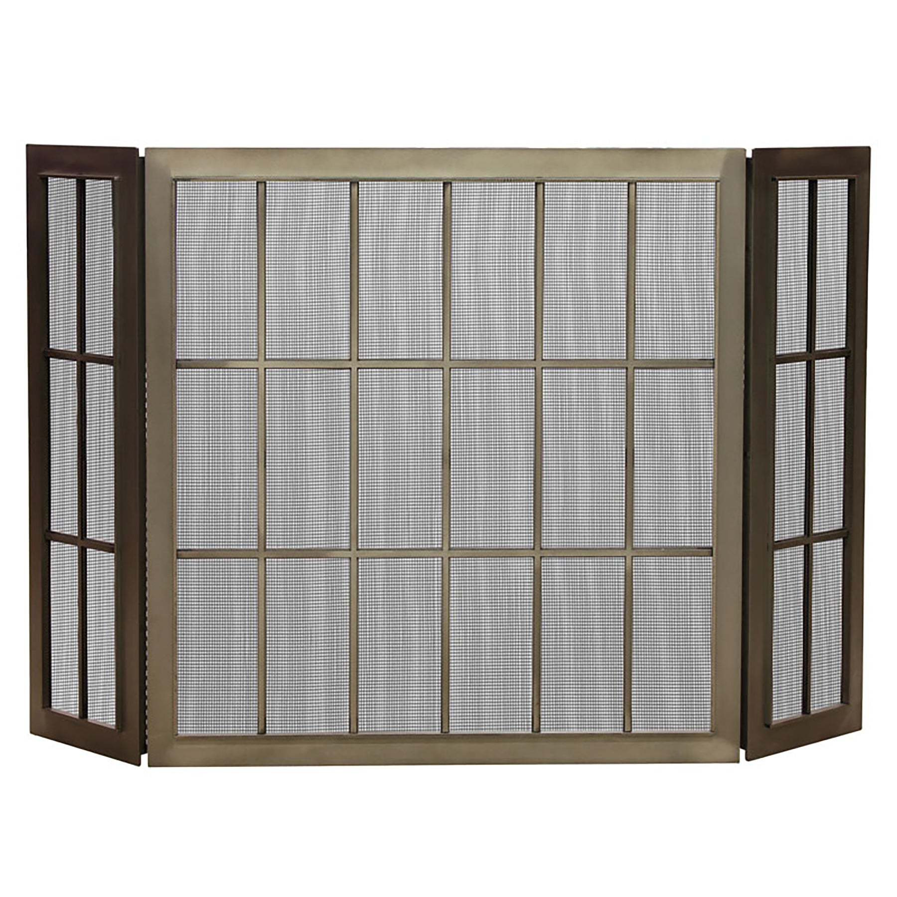 Free Standing Fireplace Screen Custom Made Industrial Triple Panel