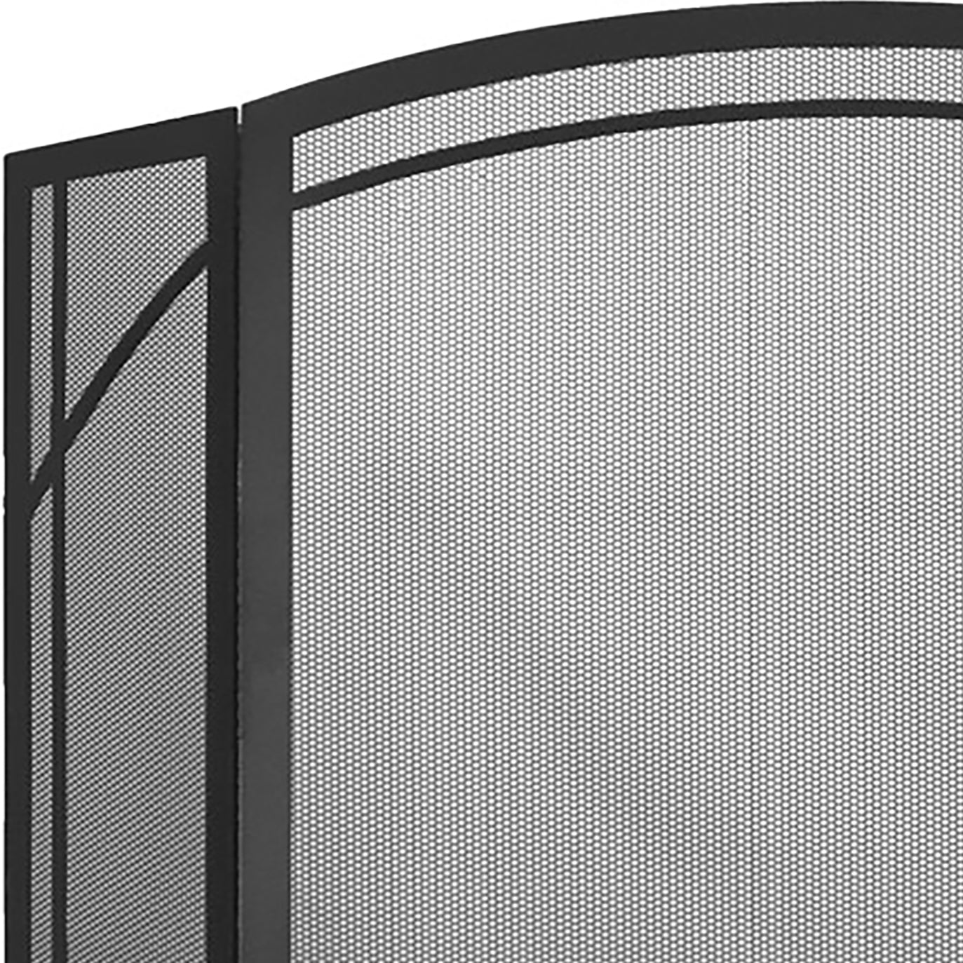 Free Standing Fireplace Screen Custom Made Traditional Arch Frame Triple Panel