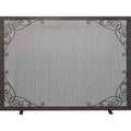 Free Standing Fireplace Screen Custom Made Traditional Rectangle Scroll Design