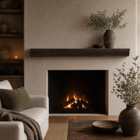Cabin Pine Non-Combustible Concrete Mantel Shelf Roasted Chestnut Finish